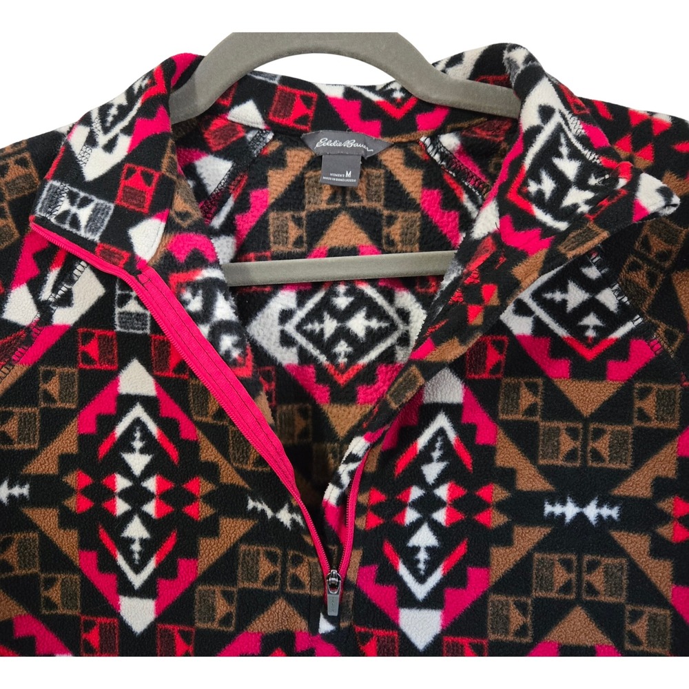 Eddie Bauer Gorpcore, Women M Fleece Pullover Quarter Zip Southwestern Geometric - Picture 4 of 9